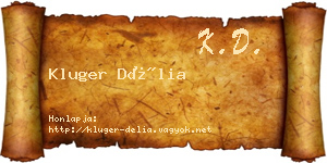 Kluger Délia névjegykártya